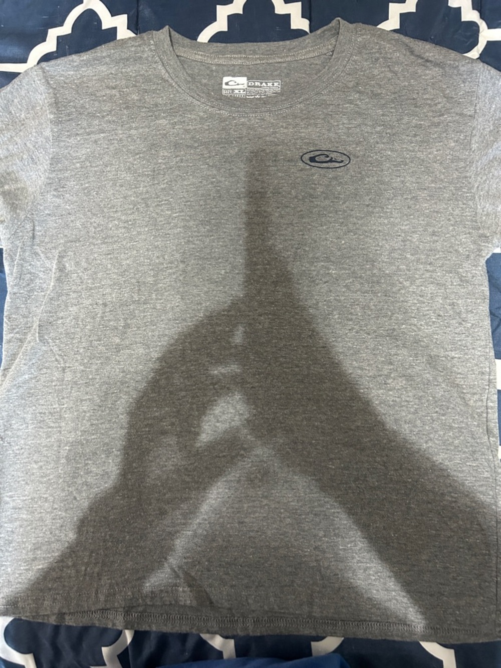 Drake Heather Gray Short Sleeve Crew Tee with Small Logo